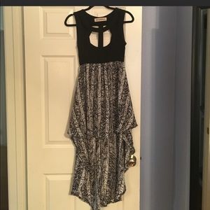 Reverse High low dress with caged top
